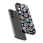 acid smiles chromatic edition back phone cover | glass case for samsung galaxy s24 plus