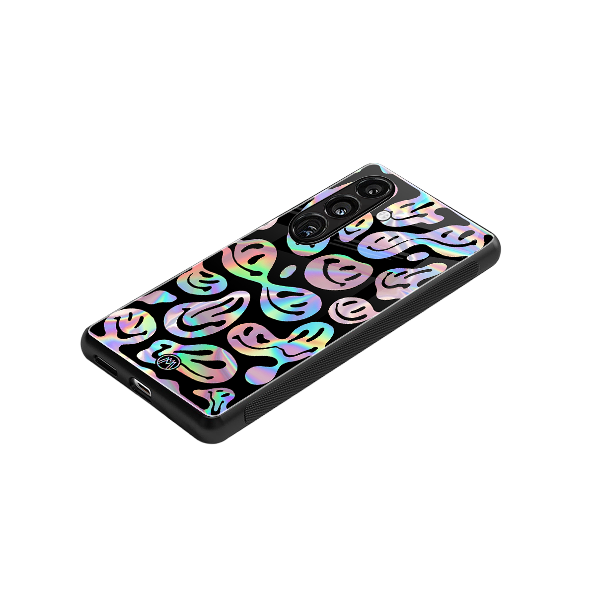 acid smiles chromatic edition back phone cover | glass case for samsung galaxy s23 plus