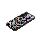 acid smiles chromatic edition back phone cover | glass case for samsung galaxy s23