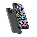 acid smiles chromatic edition back phone cover | glass case for iphone 15
