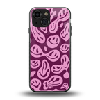 acid smiles grape edition back phone cover | glass case for iphone 13 mini