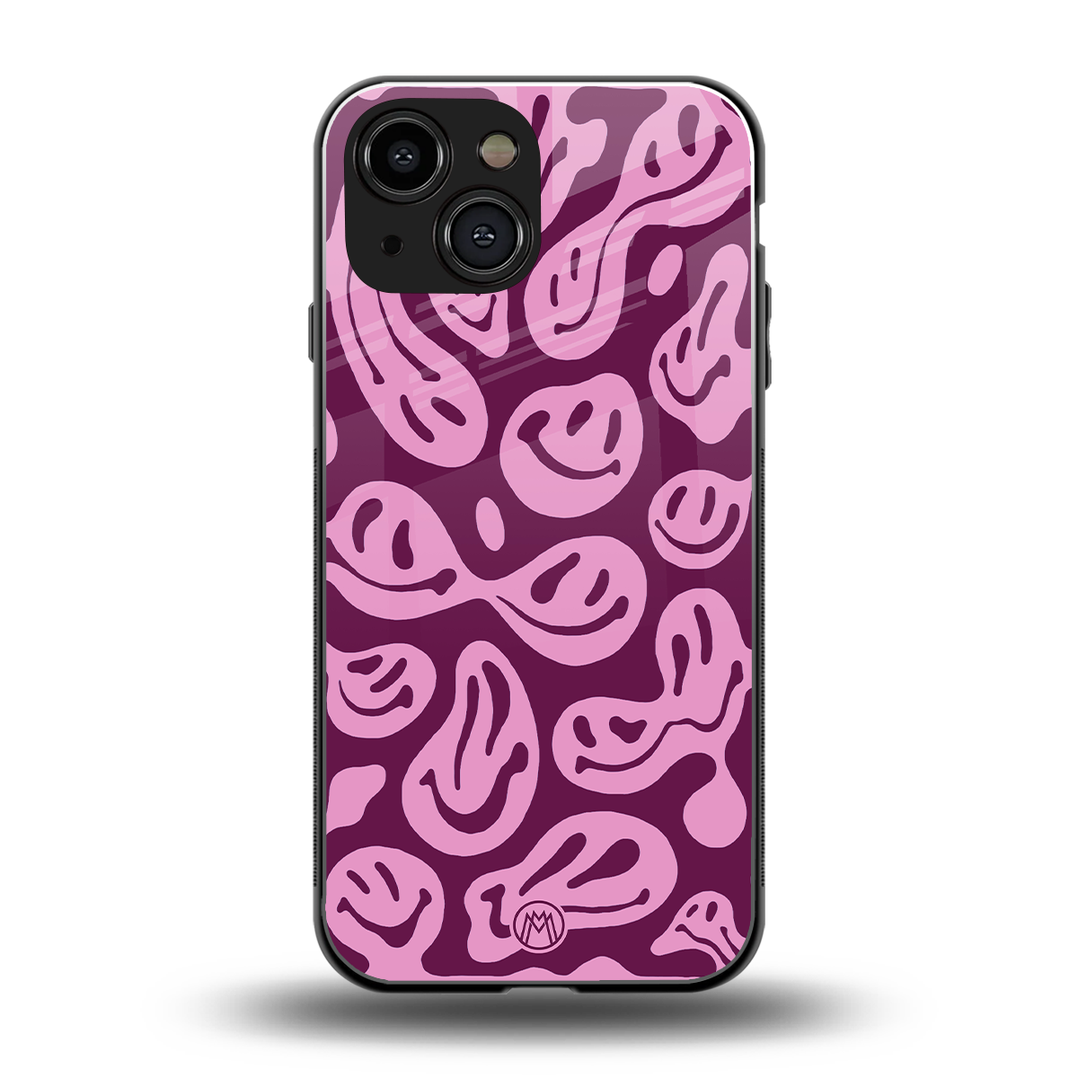 acid smiles grape edition back phone cover | glass case for iphone 13 mini