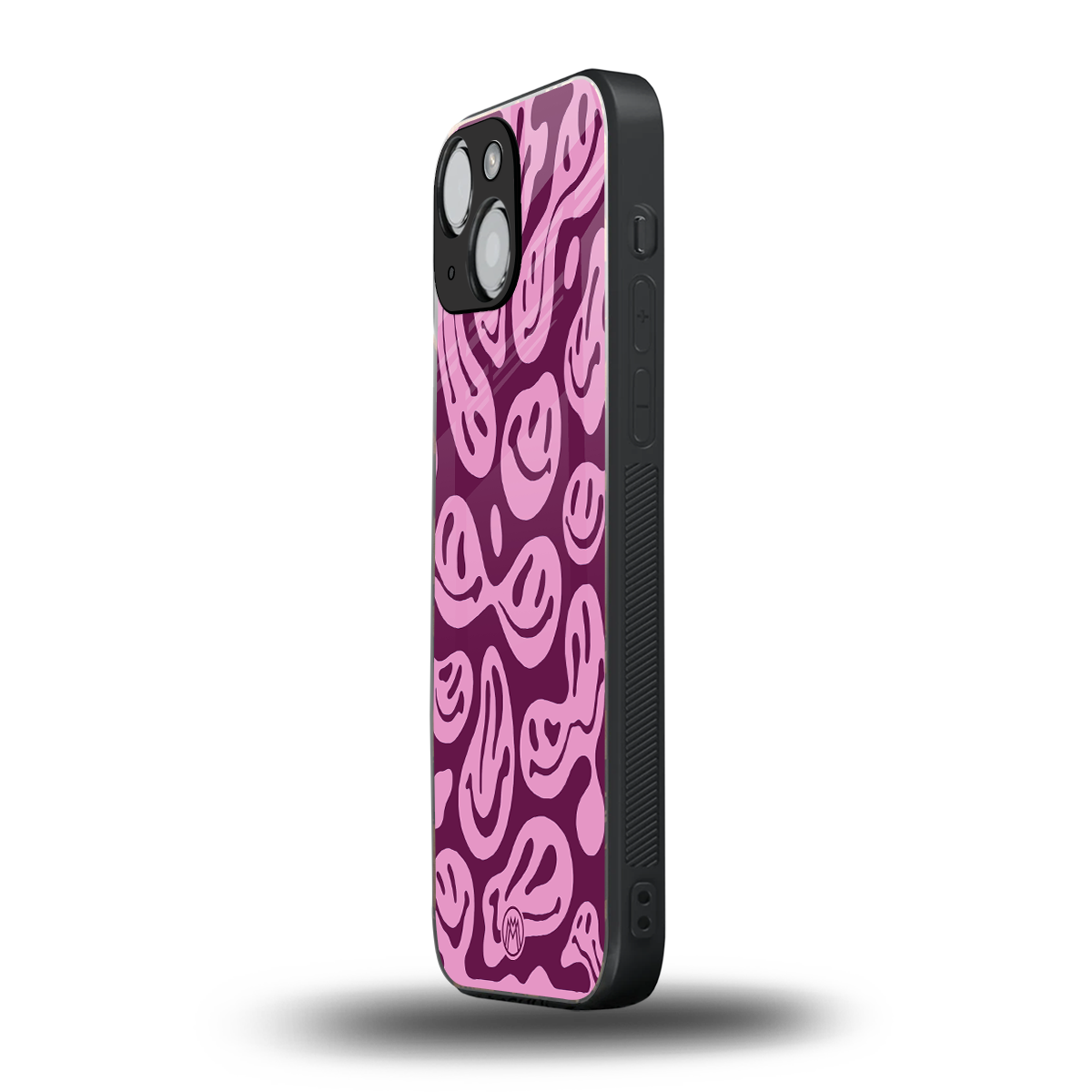 acid smiles grape edition back phone cover | glass case for iphone 13 mini