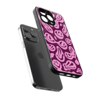 acid smiles grape edition back phone cover | glass case for iphone 13 pro max