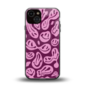 acid smiles grape edition back phone cover | glass case for iphone 13