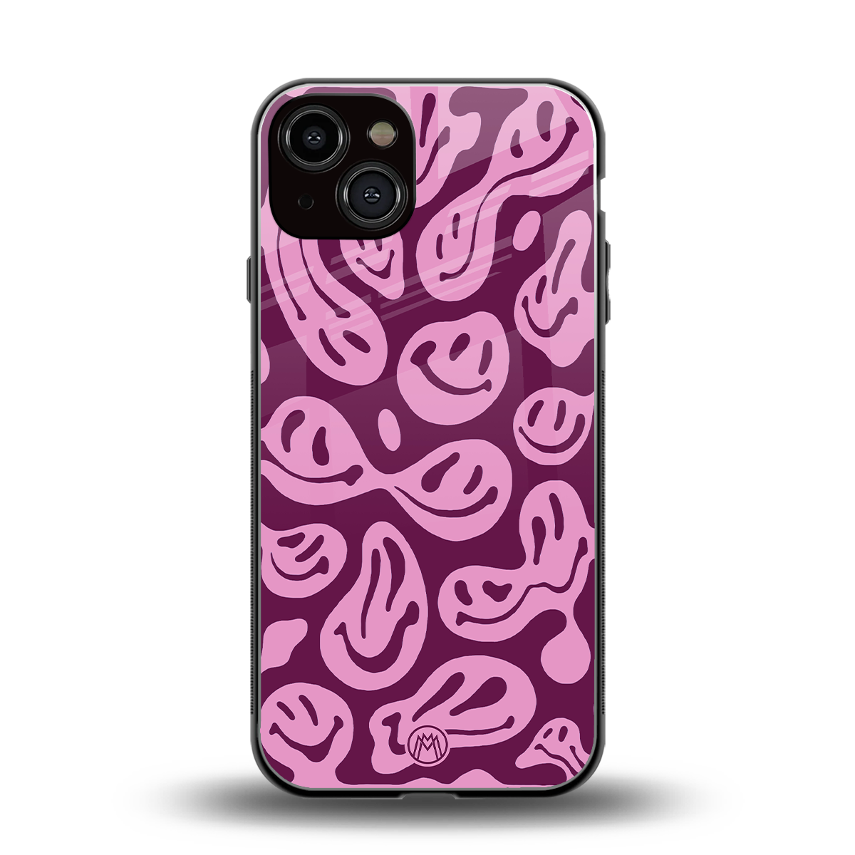 acid smiles grape edition back phone cover | glass case for iphone 13