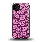 acid smiles grape edition back phone cover | glass case for iphone 14 plus