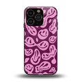 acid smiles grape edition back phone cover | glass case for iphone 15 pro