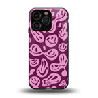 acid smiles grape edition back phone cover | glass case for iphone 15 pro