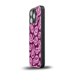 acid smiles grape edition back phone cover | glass case for iphone 15 pro