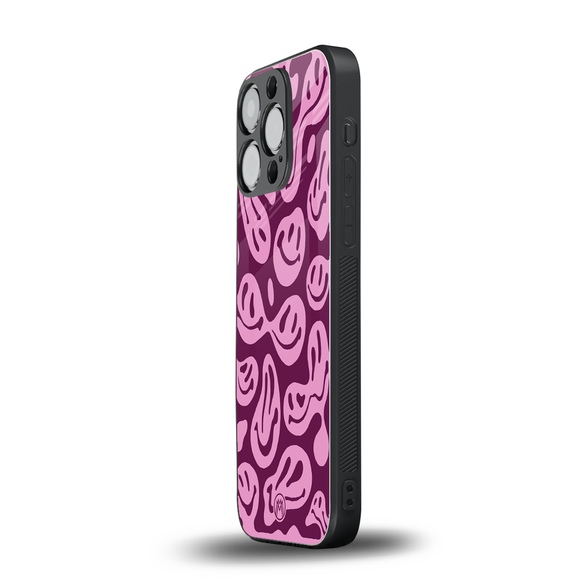 acid smiles grape edition back phone cover | glass case for iphone 15 pro