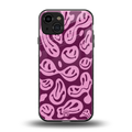 acid smiles grape edition back phone cover | glass case for iphone 15