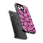 acid smiles grape edition back phone cover | glass case for iphone 15 pro