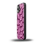 acid smiles grape edition back phone cover | glass case for iphone 16 plus