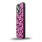 acid smiles grape edition back phone cover | glass case for iphone 16 pro max