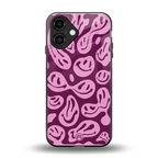 acid smiles grape edition back phone cover | glass case for iphone 16