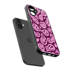 acid smiles grape edition back phone cover | glass case for iphone 16