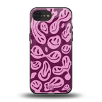 acid smiles grape edition back phone cover | glass case for iphone 16e
