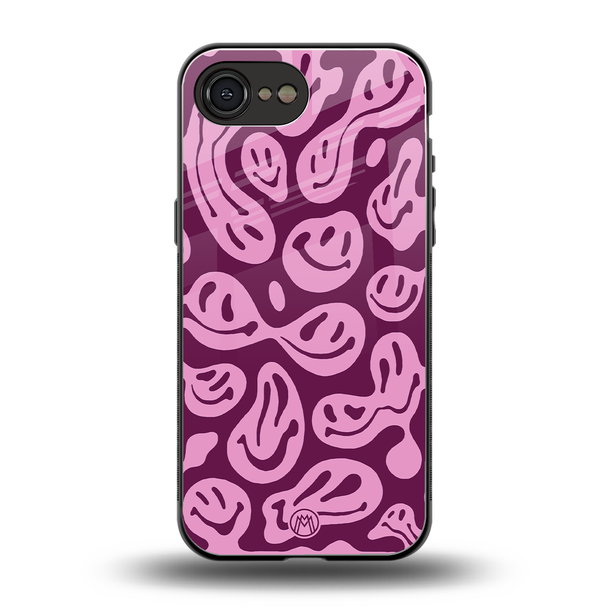 acid smiles grape edition back phone cover | glass case for iphone 16e