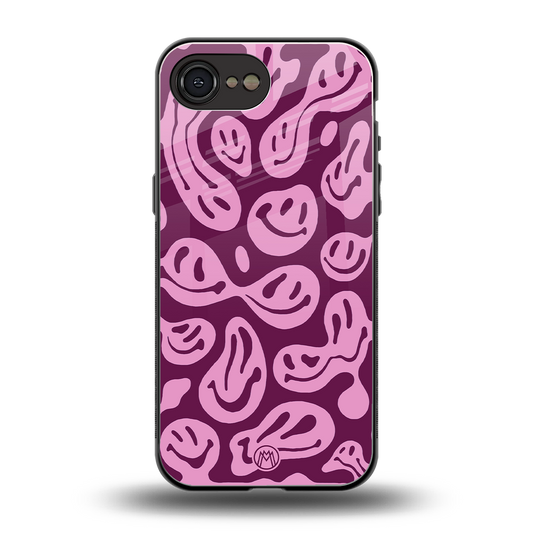 acid smiles grape edition back phone cover | glass case for iphone 16e