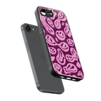 acid smiles grape edition back phone cover | glass case for iphone 16e