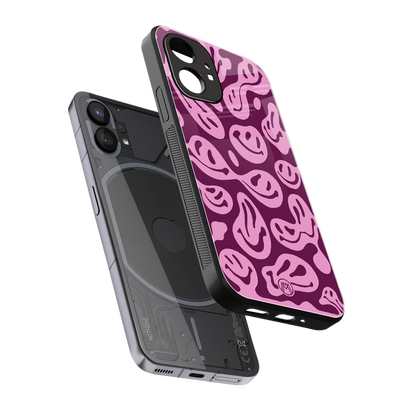 acid smiles grape edition back phone cover | glass case for nothing phone 1