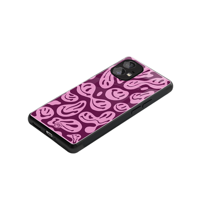 acid smiles grape edition back phone cover | glass case for nothing phone 1