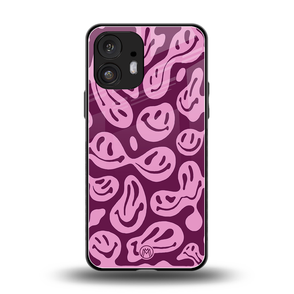 acid smiles grape edition back phone cover | glass case for nothing phone 2