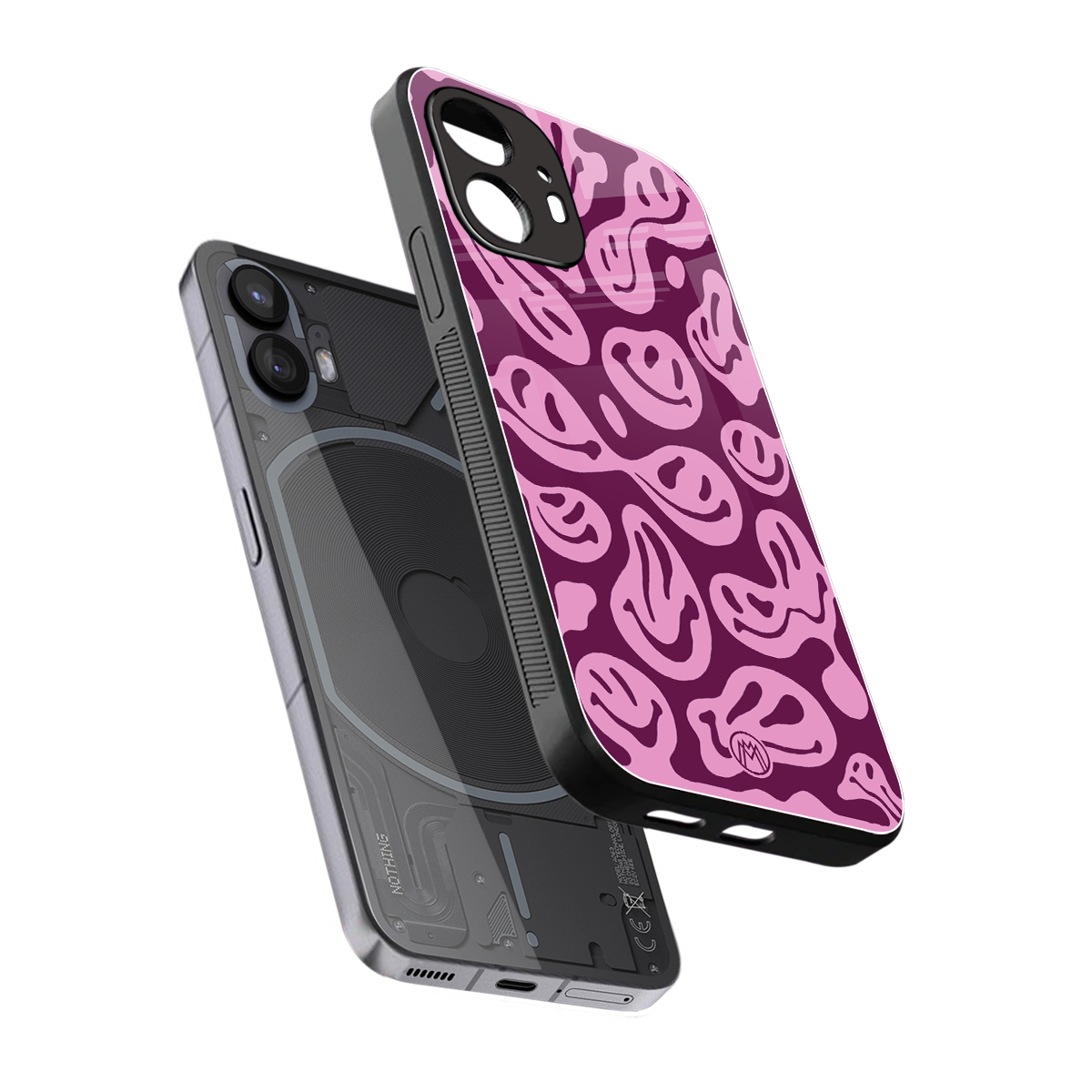 acid smiles grape edition back phone cover | glass case for nothing phone 2