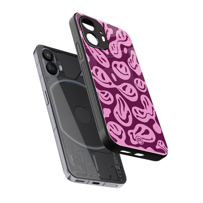 acid smiles grape edition back phone cover | glass case for nothing phone 2