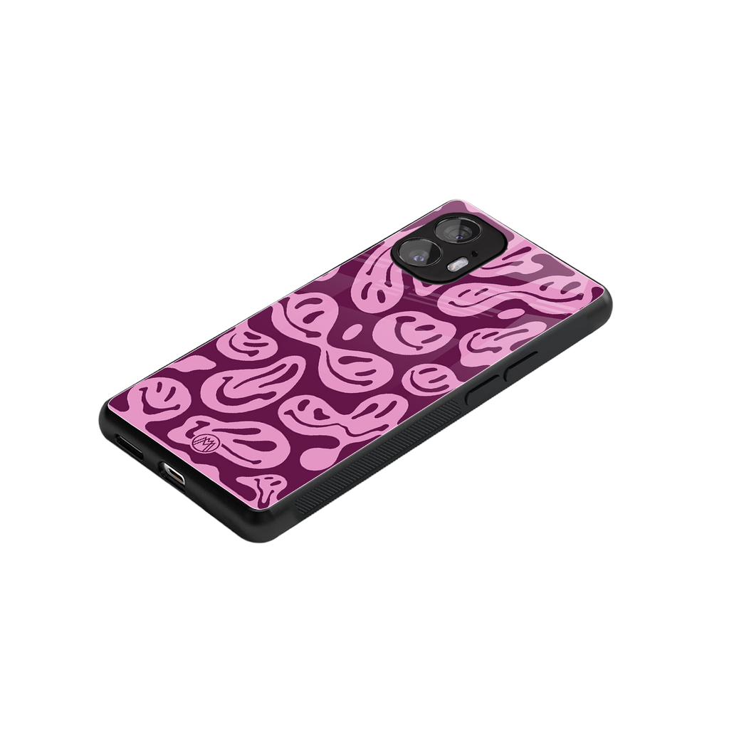acid smiles grape edition back phone cover | glass case for nothing phone 2
