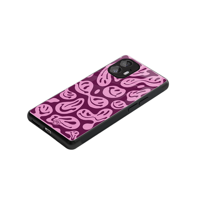 acid smiles grape edition back phone cover | glass case for nothing phone 2