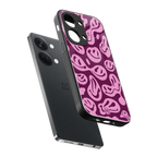 acid smiles grape edition back phone cover | glass case for oneplus nord 3