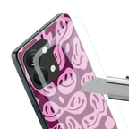 acid smiles grape edition back phone cover | glass case for oneplus nord 3