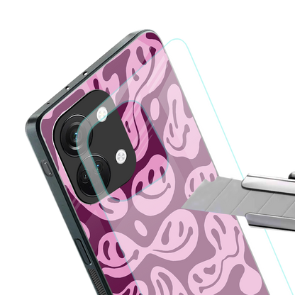 acid smiles grape edition back phone cover | glass case for oneplus nord 3