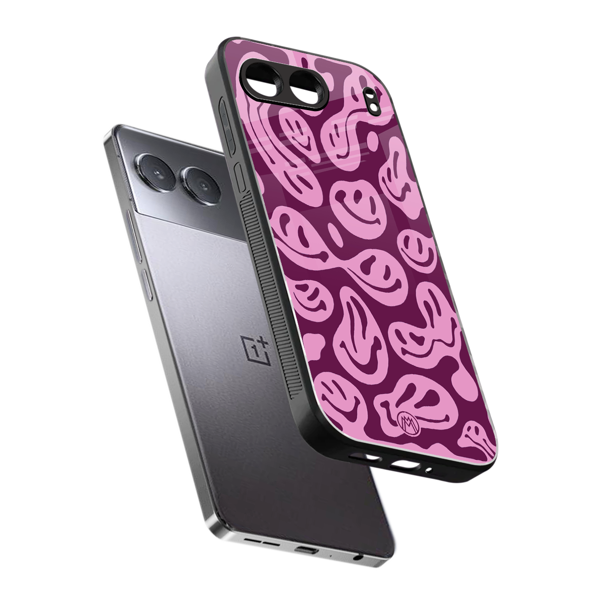 acid smiles grape edition back phone cover | glass case for oneplus nord 4