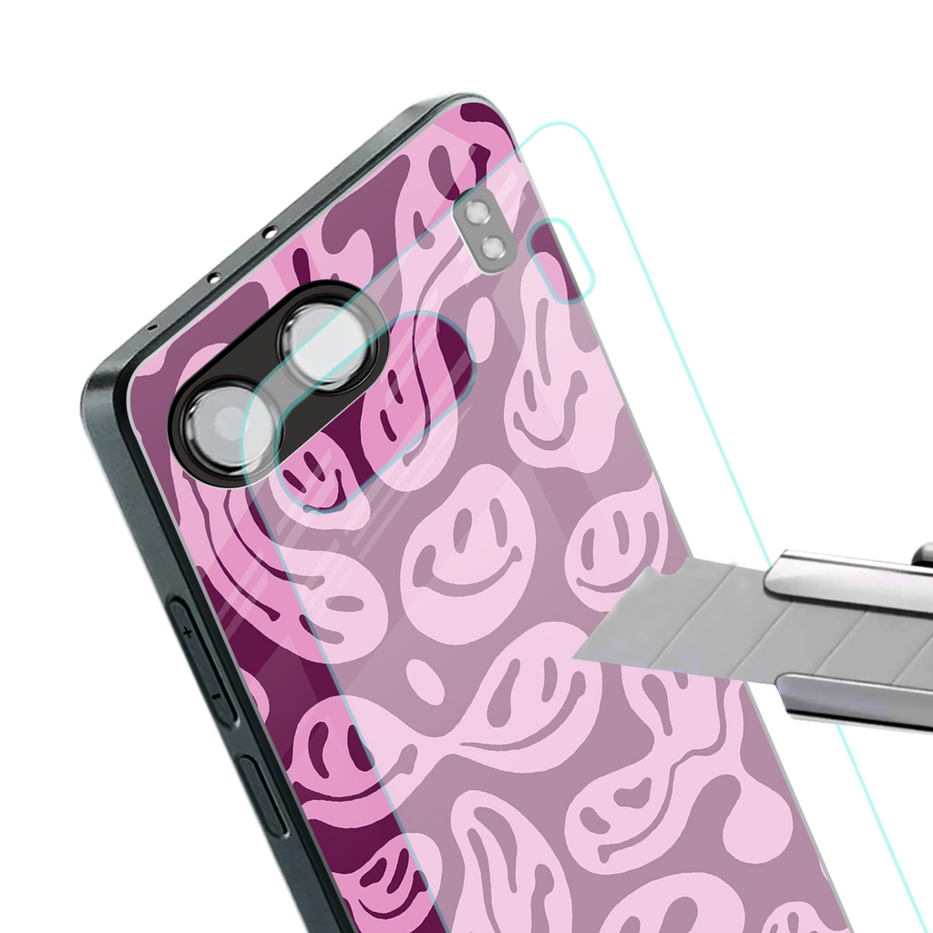 acid smiles grape edition back phone cover | glass case for oneplus nord 4