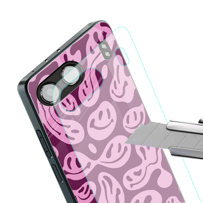 acid smiles grape edition back phone cover | glass case for oneplus nord 4