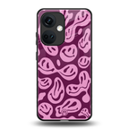 acid smiles grape edition back phone cover | glass case for oneplus nord ce 3