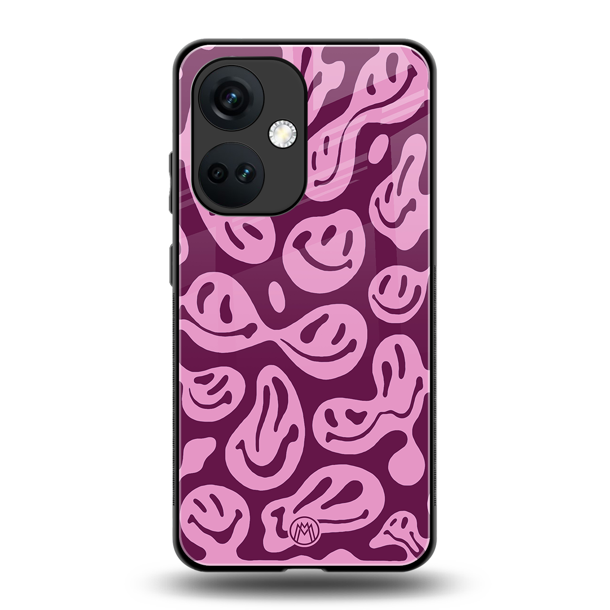 acid smiles grape edition back phone cover | glass case for oneplus nord ce 3