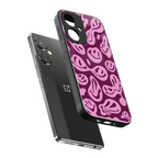 acid smiles grape edition back phone cover | glass case for oneplus nord ce 3