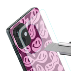 acid smiles grape edition back phone cover | glass case for oneplus nord ce 3
