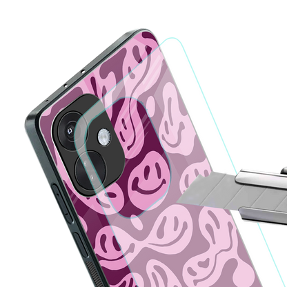 acid smiles grape edition back phone cover | glass case for oneplus nord ce 3