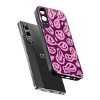 acid smiles grape edition back phone cover | glass case for oneplus nord ce 4 lite