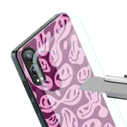 acid smiles grape edition back phone cover | glass case for oneplus nord ce 4 lite