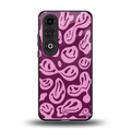 acid smiles grape edition back phone cover | glass case for oneplus nord ce 4
