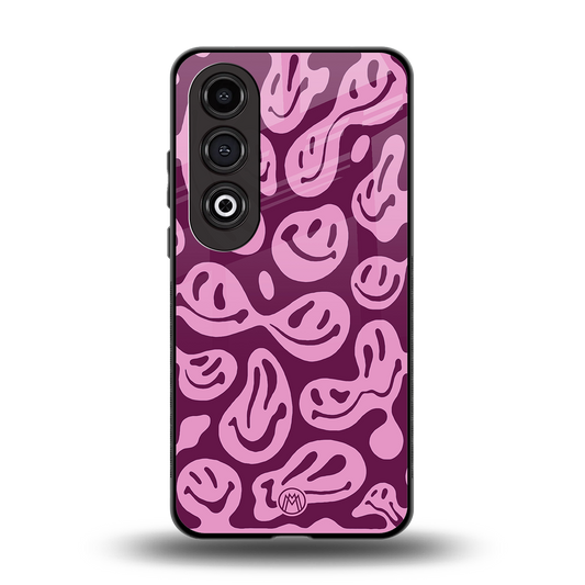 acid smiles grape edition back phone cover | glass case for oneplus nord ce 4