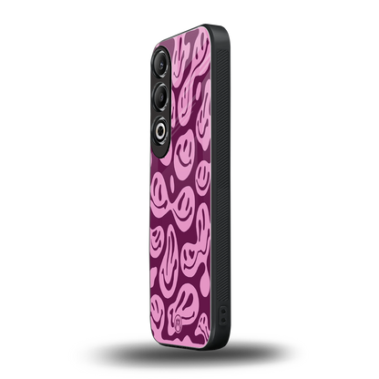 acid smiles grape edition back phone cover | glass case for oneplus nord ce 4