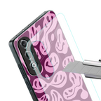 acid smiles grape edition back phone cover | glass case for oneplus nord ce 4