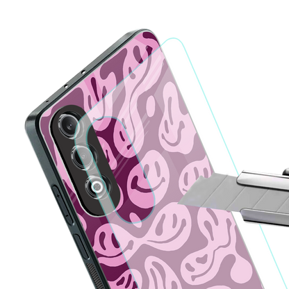 acid smiles grape edition back phone cover | glass case for oneplus nord ce 4
